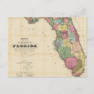 Vintage Karte von Florida (1870)