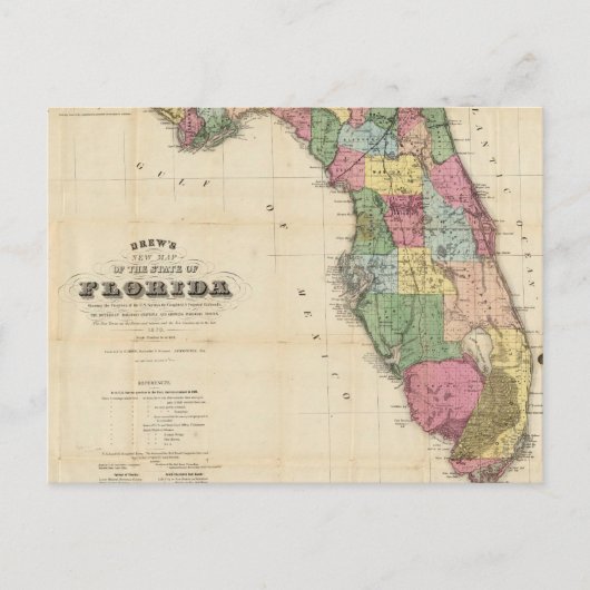 Vintage Karte von Florida (1870) (Vorderseite)