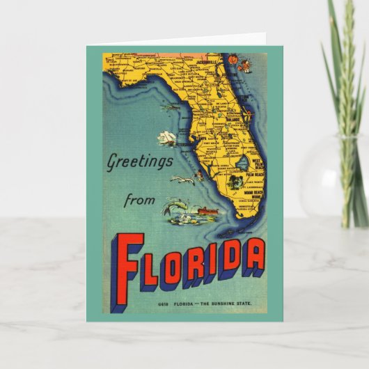 Vintage-Karte von Florida Karte (Vorderseite)