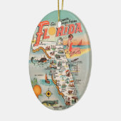 Vintage Karte von Florida Keramik Ornament (Links)