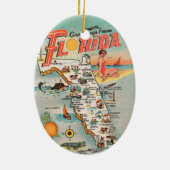 Vintage Karte von Florida Keramik Ornament (Hinten)