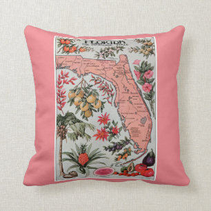 Vintage-Karte von Florida-Kissen Kissen