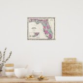 Vintage Karte von Florida Poster (Küche)