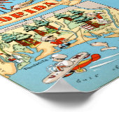 Vintage Karte von Florida Poster (Ecke)