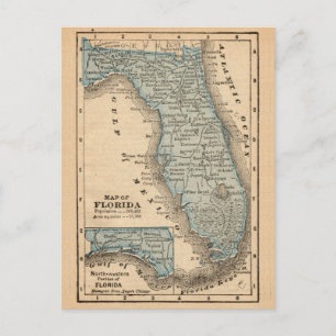 Vintage Karte von Florida Postkarte