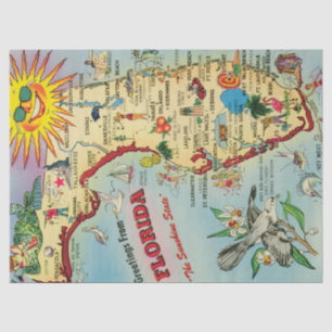 Vintage-Karte von Florida  Seidenpapier