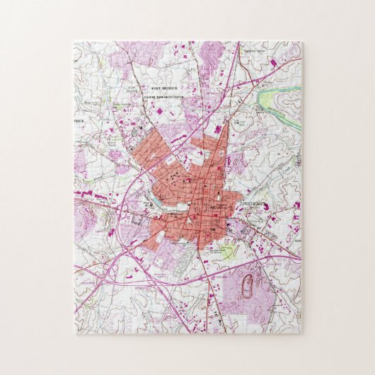 Vintage Karte von Frederick Maryland (1953) 2 Puzzle (Vertikal)