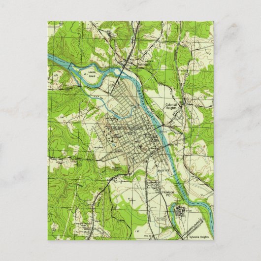 Vintage Karte von Fredericksburg Virginia (1944) (Vorderseite)