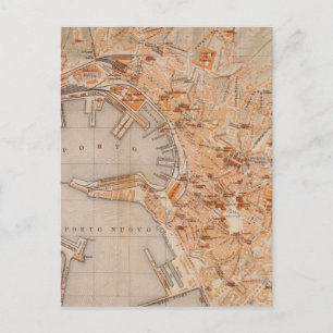 Vintage Karte von Genua Italien (1906)