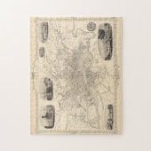 Vintage Karte von Glasgow, Schottland (1851) Puzzle (Vertikal)