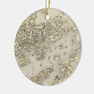 Vintage Karte von Gloucester Massachusetts (1873) Keramik Ornament