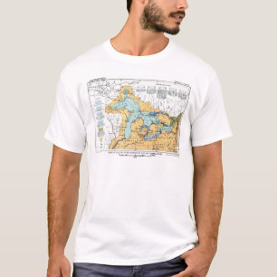 Vintage Karte von Great Lakes T-Shirt
