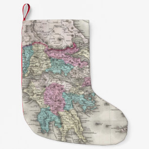 Vintage Karte von Griechenland (1855) Kleiner Weihnachtsstrumpf