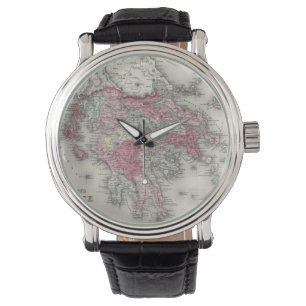 Vintage Karte von Griechenland (1865) Armbanduhr