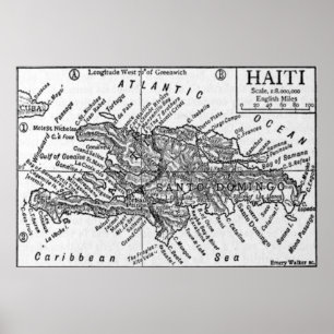 Vintage Karte von Haiti (1911) Poster