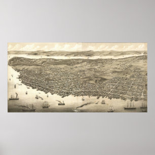 Vintage Karte von Halifax (1879) Poster