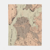 Vintage Karte von Havana Kuba (1898) 2 Fleecedecke (Vorderseite)