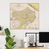 Vintage Karte von Havanna Kuba (1905) Poster (Heimbüro)