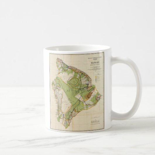 Vintage Karte von Hawaii Island (1906) Kaffeetasse (Rechts)