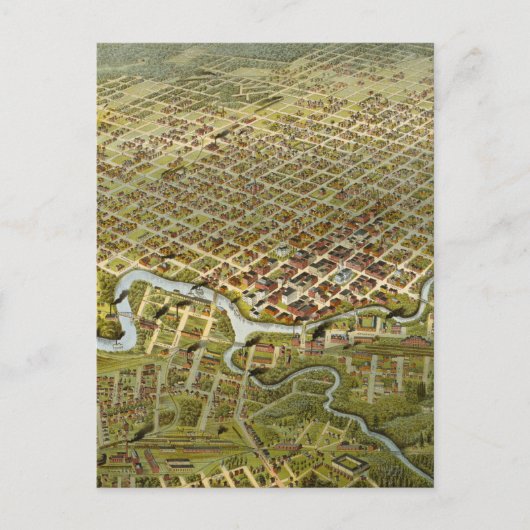 Vintage Karte von Houston Texas (1891) (Vorderseite)