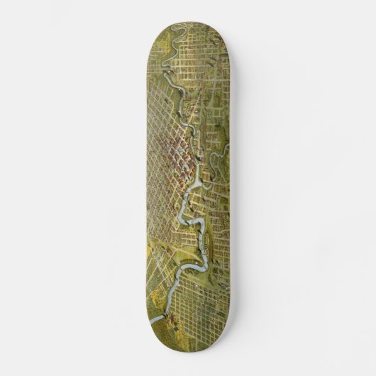 Vintage Karte von Houston Texas (1891) Skateboard (Vorderseite)