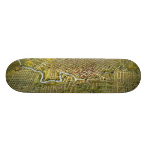 Vintage Karte von Houston Texas (1891) Skateboard