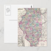 Vintage Karte von Illinois (1855) (Vorne/Hinten)