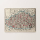 Vintage Karte von Illinois (1893) Puzzle (Horizontal)
