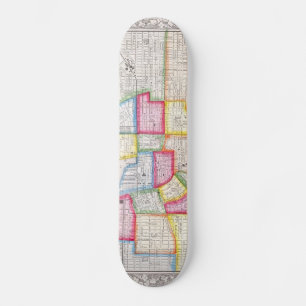 Vintage Karte von im Stadtzentrum gelegenem Baltim Skateboard