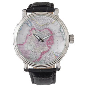 Vintage Karte von im Stadtzentrum gelegenem Boston Armbanduhr