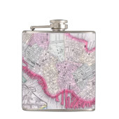 Vintage Karte von im Stadtzentrum gelegenem Boston Flachmann (Vorderseite)