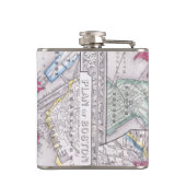 Vintage Karte von im Stadtzentrum gelegenem Boston Flachmann (Rückseite)