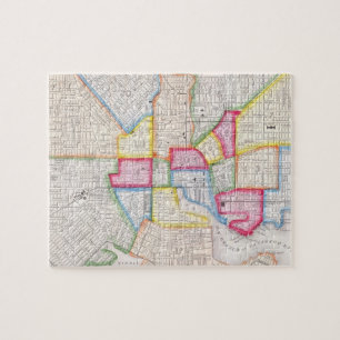 Vintage Karte von im Stadtzentrum gelegenem Puzzle