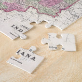 Vintage Karte von Indiana (1864) Puzzle (Seite)