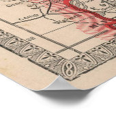 Vintage Karte von Indiana (1883) Poster (Ecke)