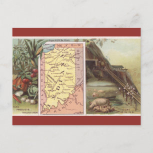 Vintage-Karte von Indiana Postkarte