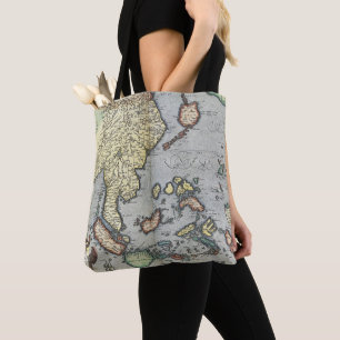 Vintage Karte von Indien 1592 Tasche