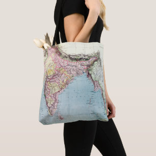Vintage Karte von Indien 1877 Tasche