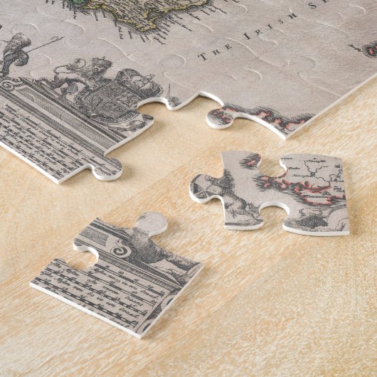 Vintage Karte von Irland (1716) Puzzle (Seite)