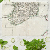Vintage Karte von Irland (1771) Geschirrtuch (Gefaltet)
