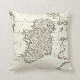 Vintage Karte von Irland (1771) Kissen