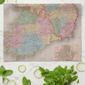 Vintage Karte von Irland (1835) Handtuch (Gefaltet)