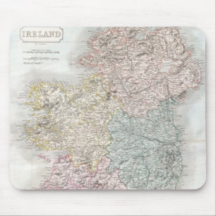 Vintage Karte von Irland (1850) Mousepad