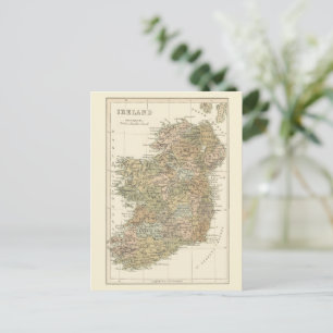 Vintage Karte von Irland 1862 Postkarte