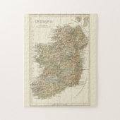 Vintage Karte von Irland 1862 Puzzle (Vertikal)