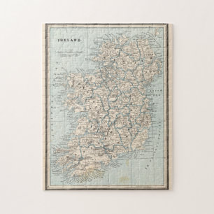 Vintage Karte von Irland (1893) Puzzle