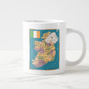 Vintage Karte von Irland Jumbo-Tasse