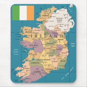 Vintage Karte von Irland Mousepad