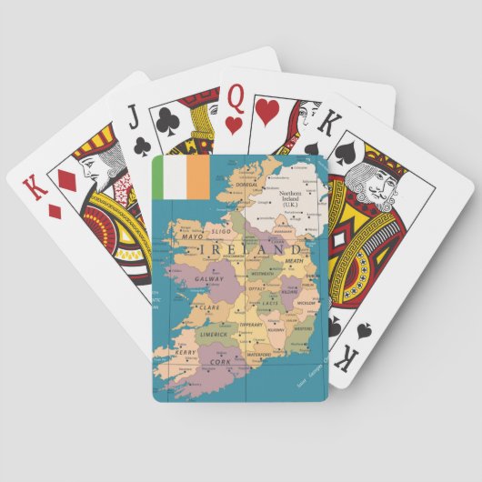 Vintage Karte von Irland Spielkarten (Rückseite)