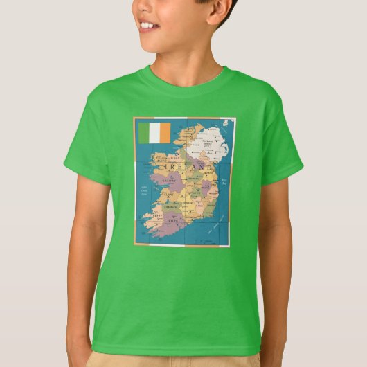Vintage Karte von Irland T-Shirt (Vorderseite)